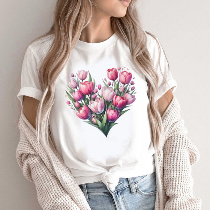 Tricou Dama Alb Tulips [1]