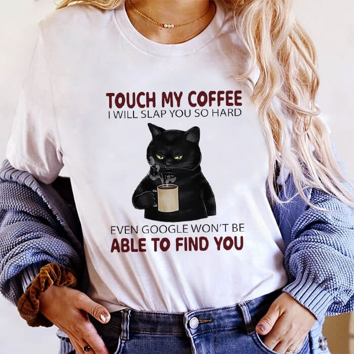 Tricou Dama Alb Touch My Coffee [1]