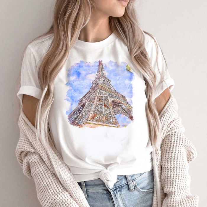 Tricou Dama Alb Eiffel Tower [1]