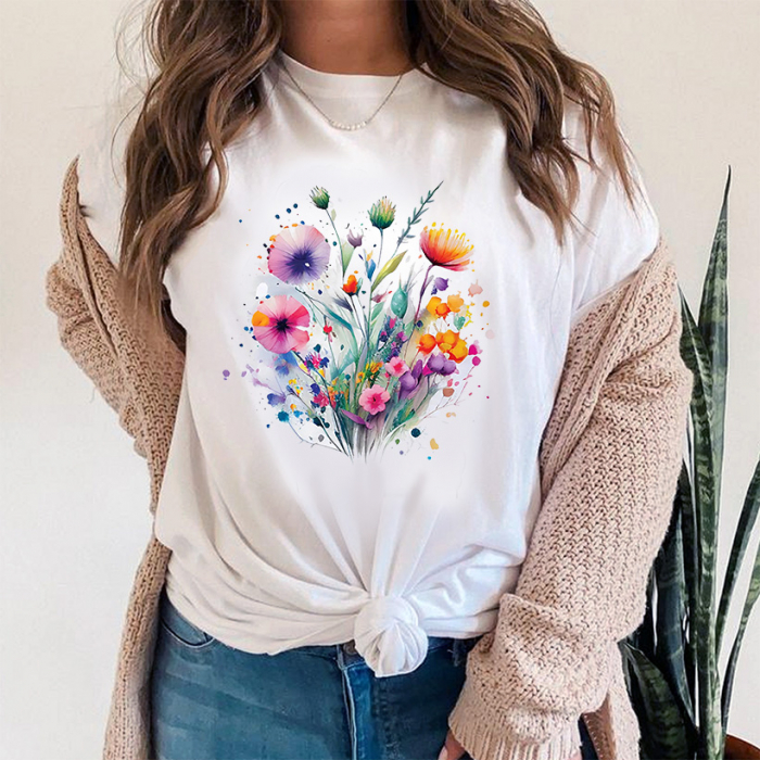 Tricou Dama Alb Wild Flowers [1]