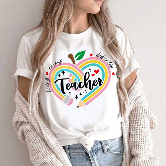 Tricou Dama Alb Love to teach [1]