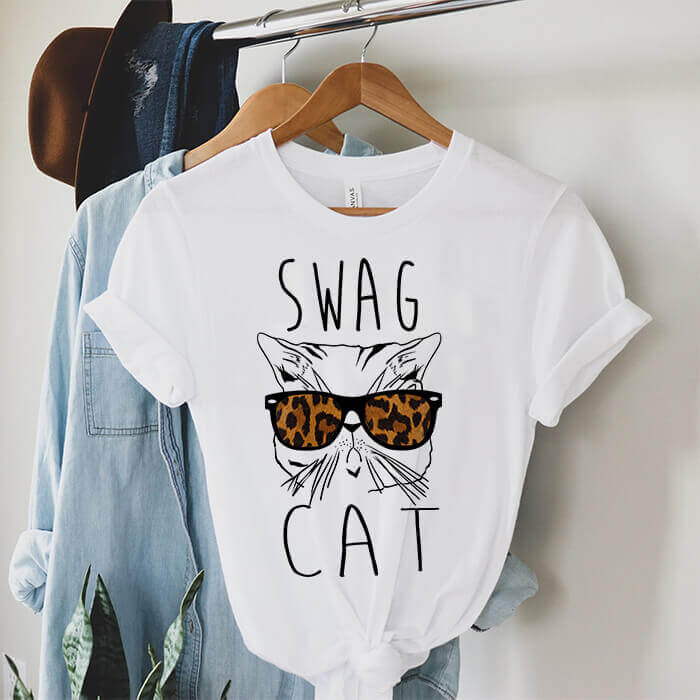Tricou Dama Alb Swag Cat [1]