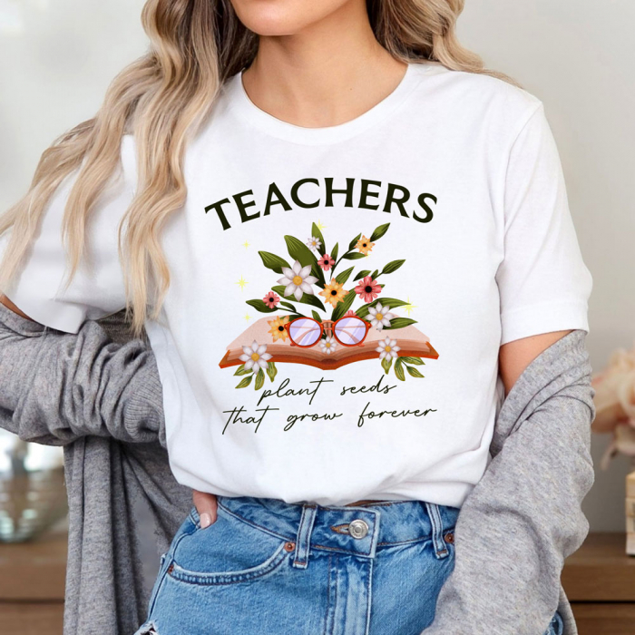 Tricou Dama Alb Seeds of Knowledge [1]