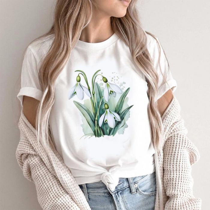 Tricou Dama Alb Fresh Snowdrops [1]