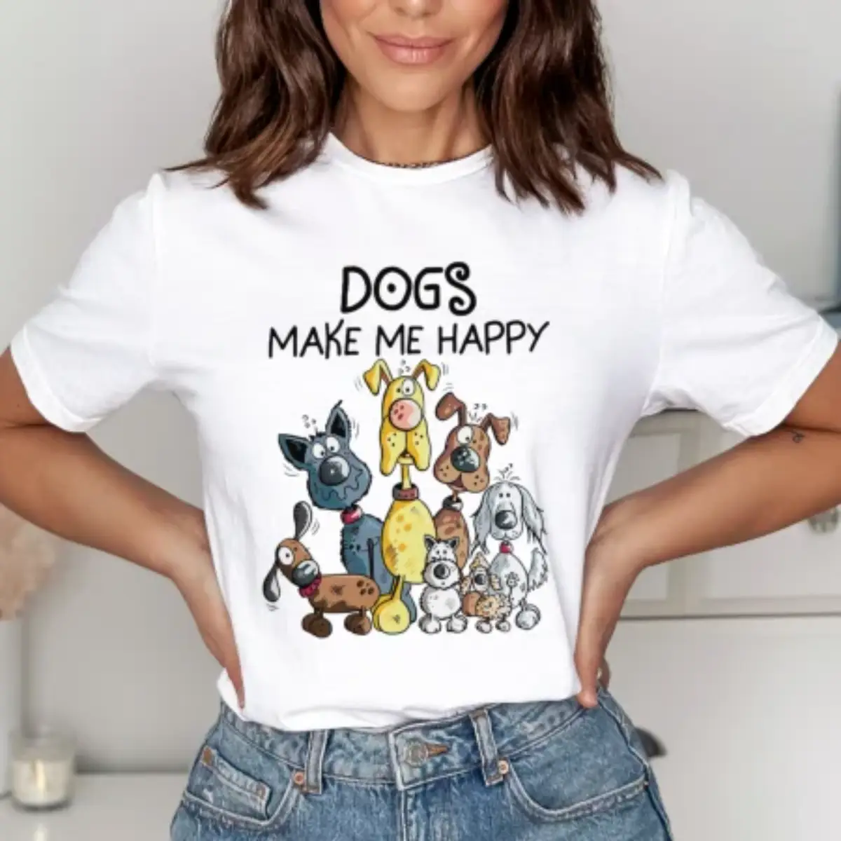 Tricou Dama Alb Doggo Vibes [1]