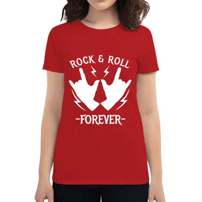 Tricou Dama Rock and roll Rosu [1]