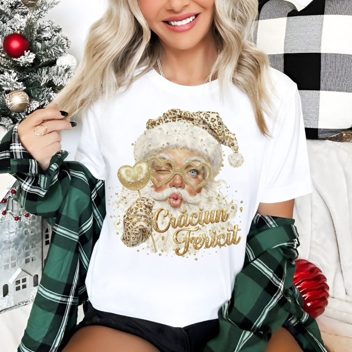Tricou Dama Alb Glamour de Craciun [1]