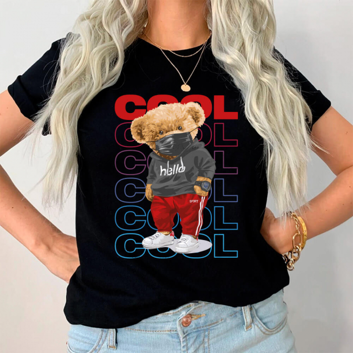 Tricou Dama Negru Cool bear Outlet XS [1]