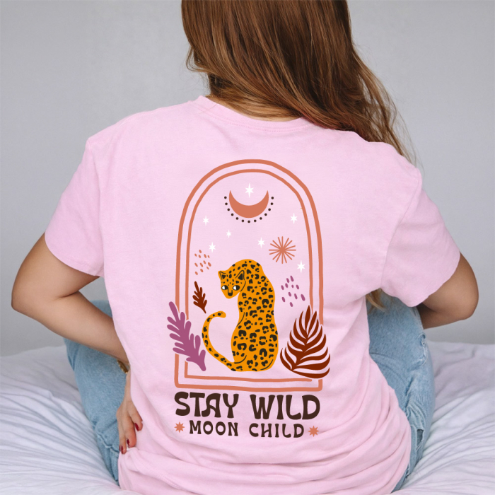 Tricou dama roz Moon child [3]