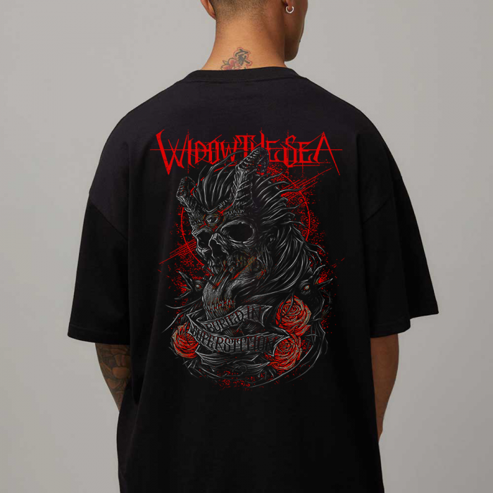 Tricou Negru Oversize Buried in Superstition [1]