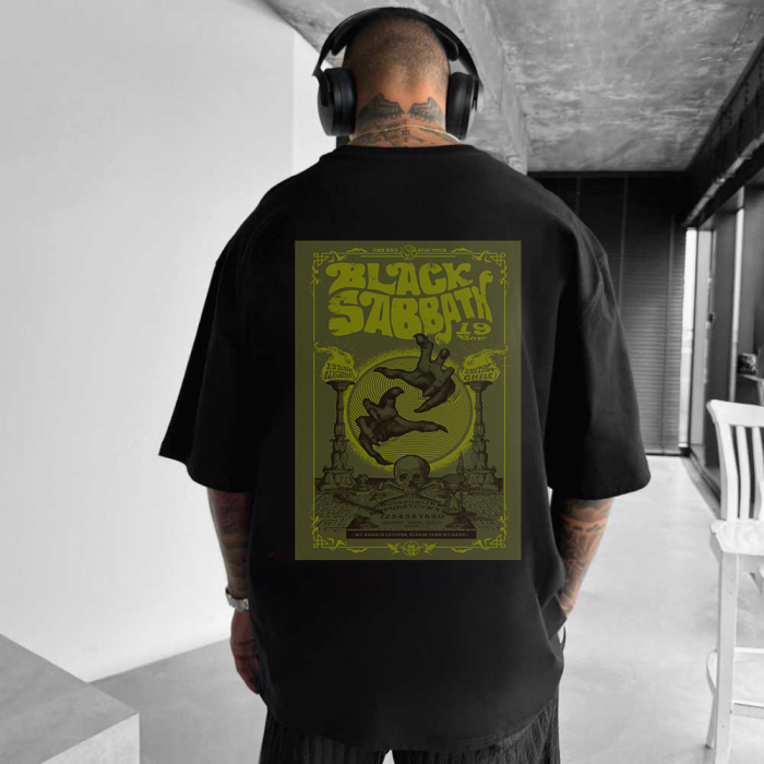 Tricou Negru Oversize Black Sabbath Psychedelic [1]
