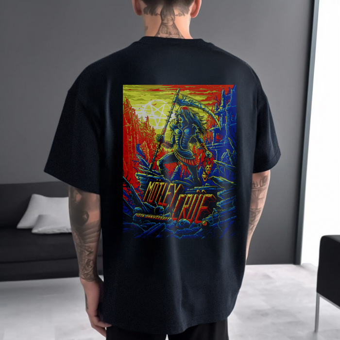 Tricou Negru Oversize Motley Crue 40th Anniversary [1]