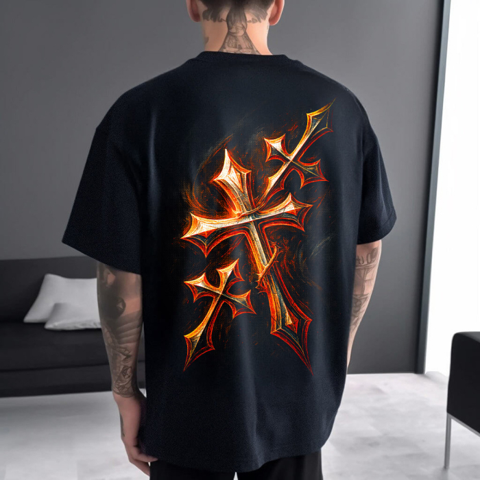Tricou Negru Oversize Cross [1]