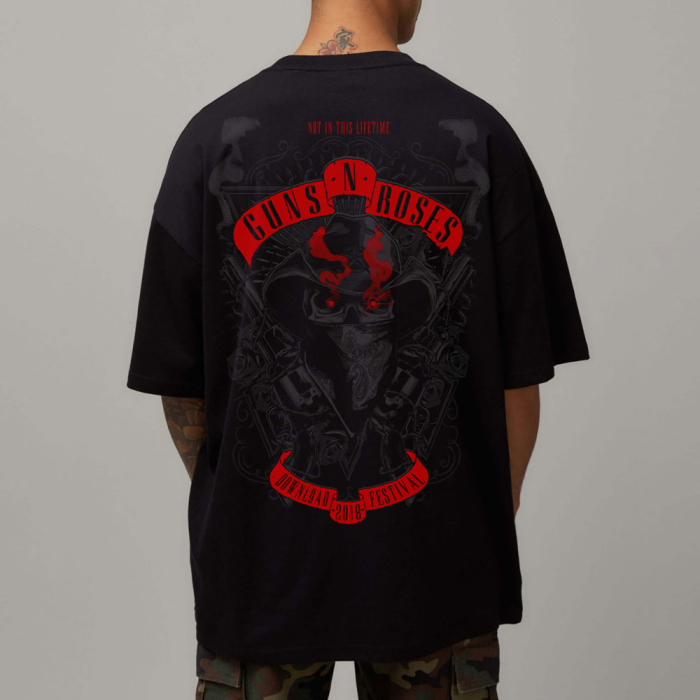 Tricou Negru Oversize Cowboy Skeleton [1]