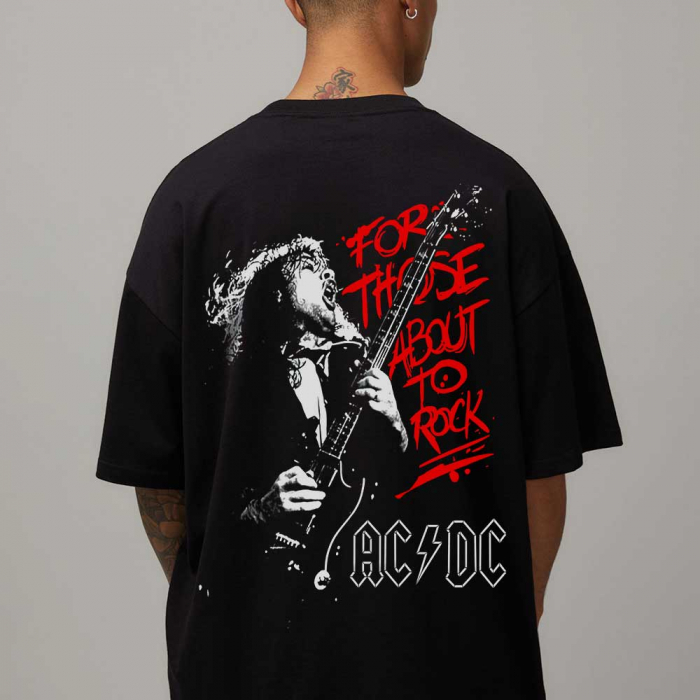 Tricou Negru Oversize About to rock [1]