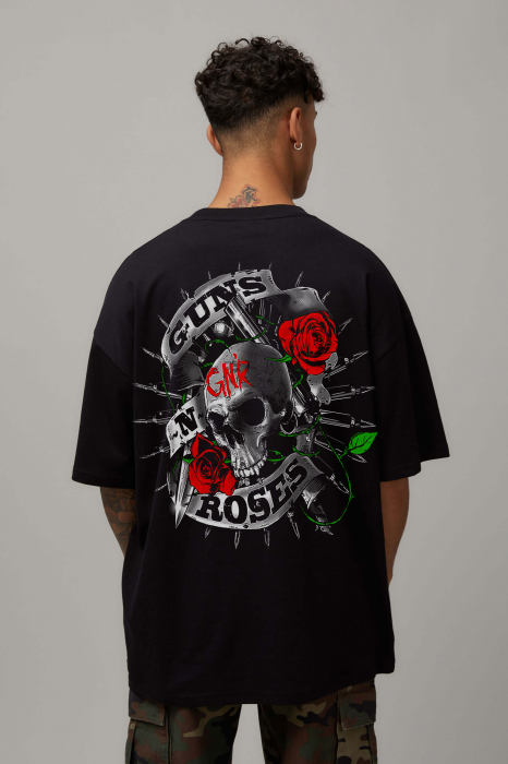 Tricou Negru Oversize Gnr Skull [1]