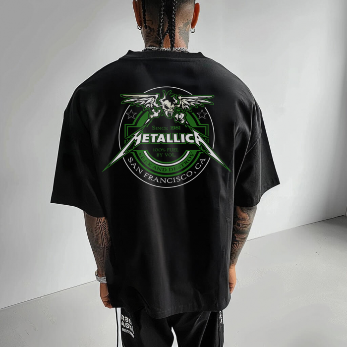 Tricou Negru Oversize Seek And Destroy On San Francisco [1]