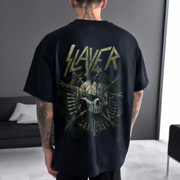 Tricou Negru Oversize Slayer Skull [1]