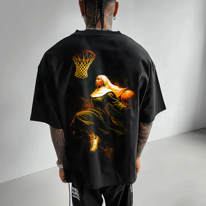 Tricou Negru Oversize Holy Dunk [1]