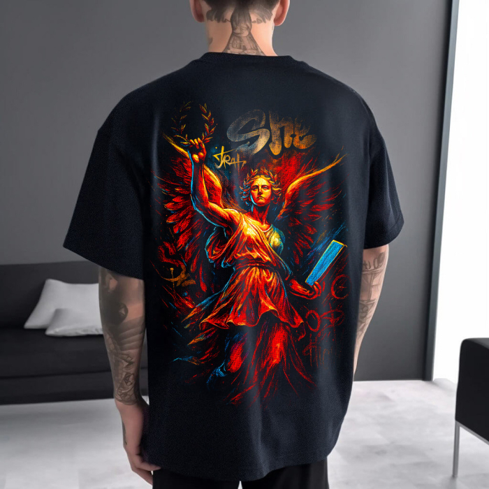 Tricou Negru Oversize Urban Angel [1]