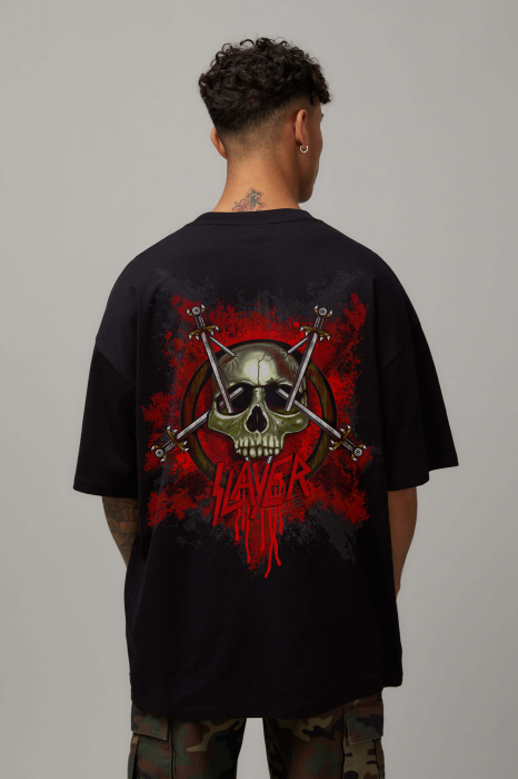 Tricou Negru Oversize I See Swords [1]