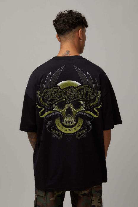 Tricou Negru Oversize Livin On The Edge [1]