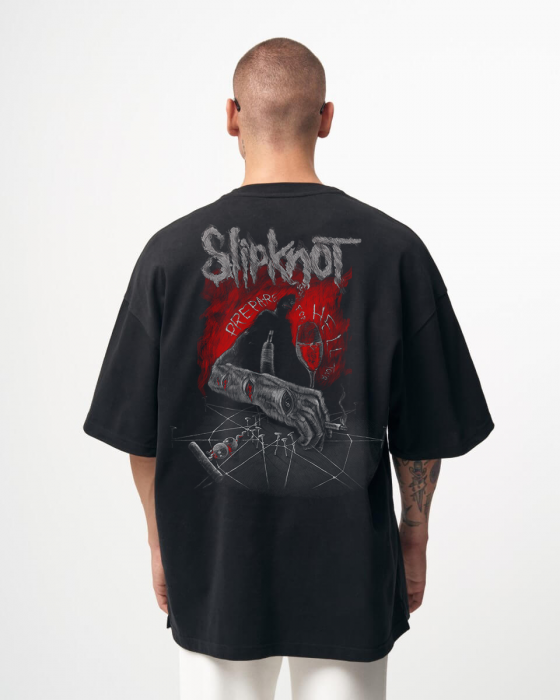 Tricou Negru Oversize Prepare For Hell [1]