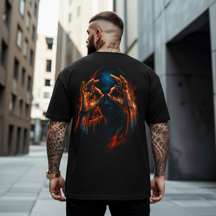 Tricou Negru Oversize Sea You From Afar [1]