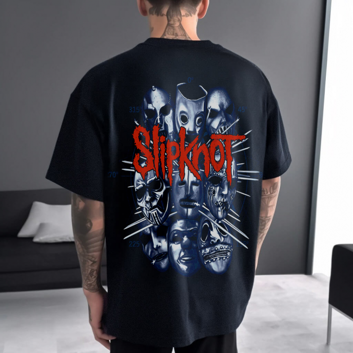 Tricou Negru Oversize Slipknot Family [1]