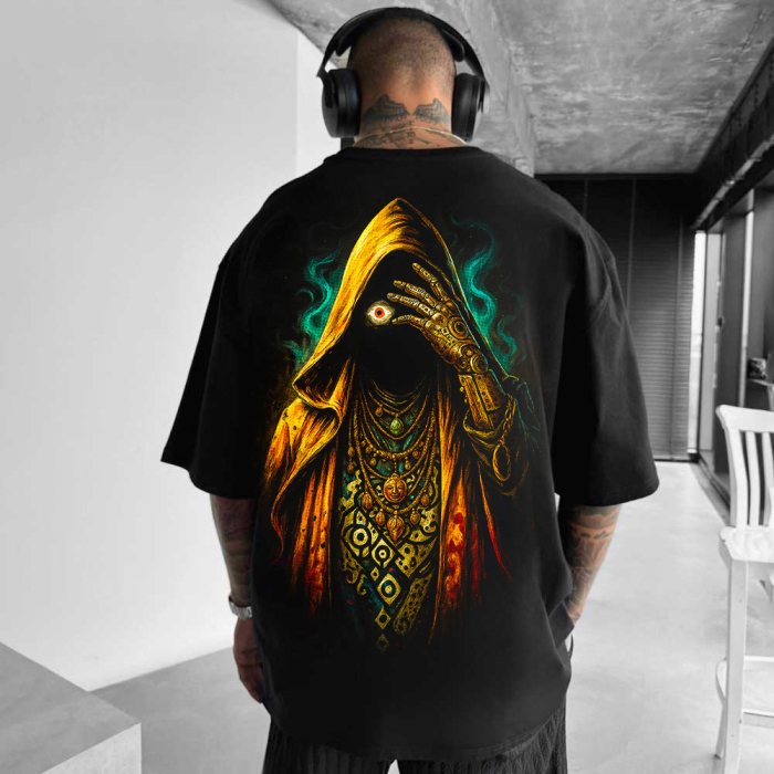 Tricou Negru Oversize Mystic Man [1]