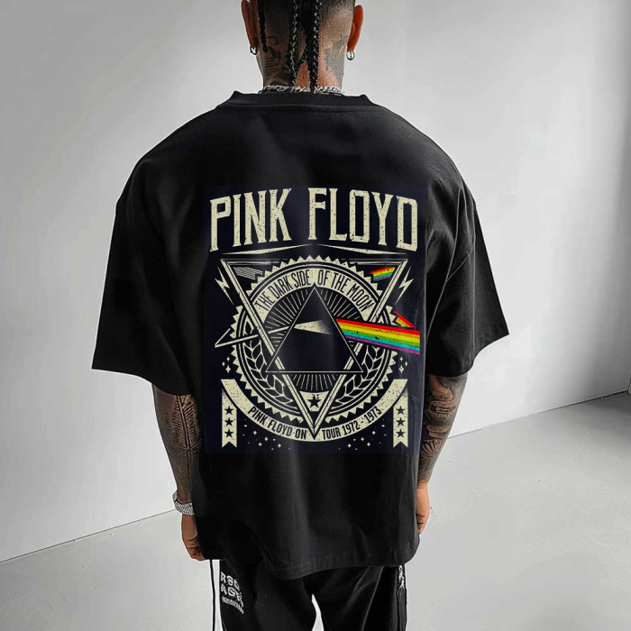 Tricou Negru Oversize Pink Floyd Tour [1]