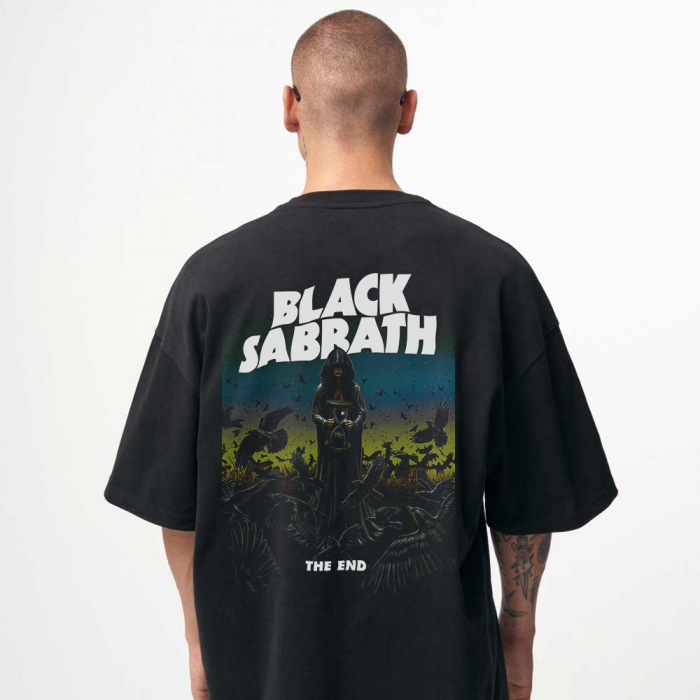 Tricou Negru Oversize Black Sabbath Cemetery [1]