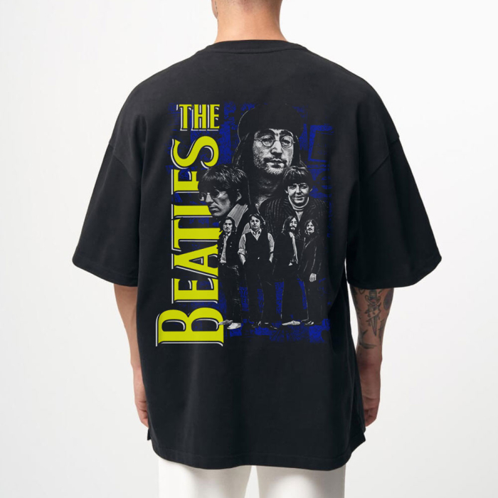 Tricou Negru Oversize The Beatles Portrait [1]