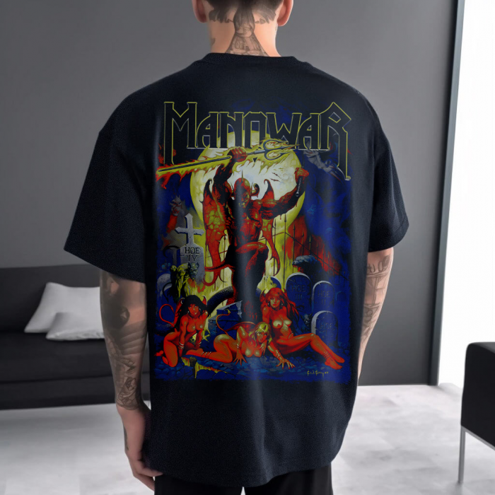 Tricou Negru Oversize Manwar [1]