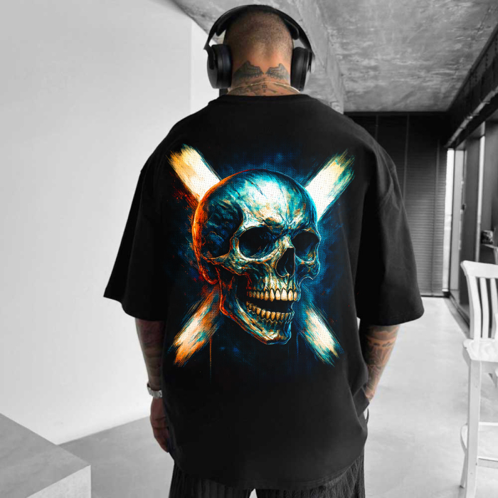 Tricou Negru Oversize Xskull [1]
