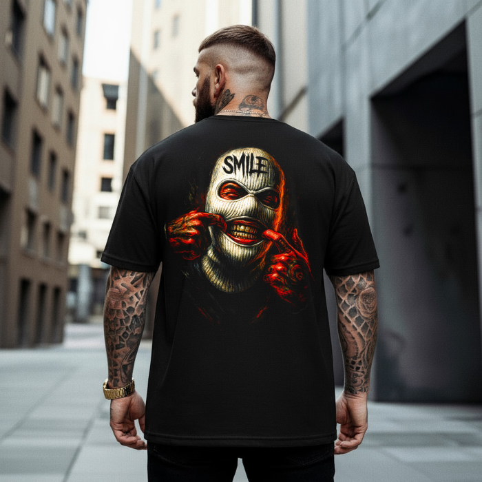Tricou Negru Oversize Wide Smile Please! [1]