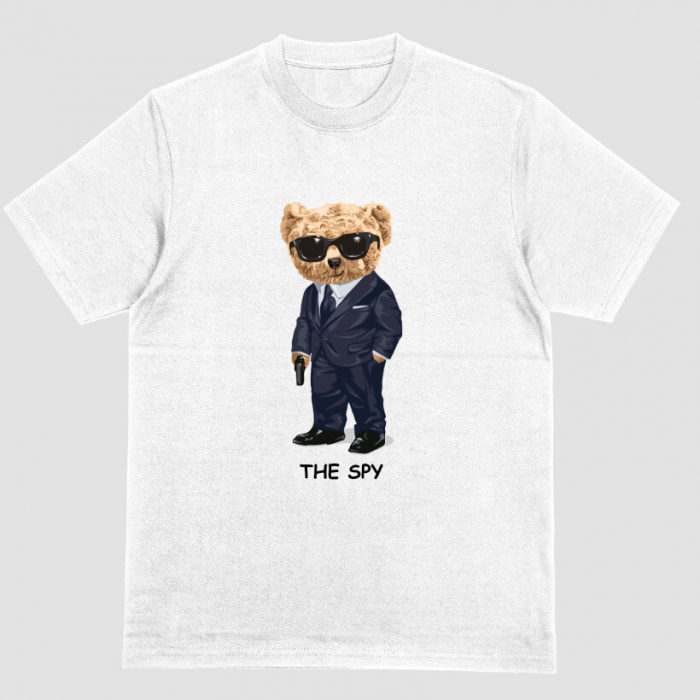 Tricou Unisex Alb Teddy Hustler [1]