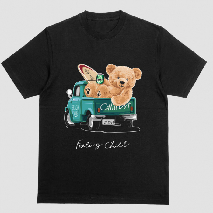 Tricou Unisex Negru Chillout Teddy [1]