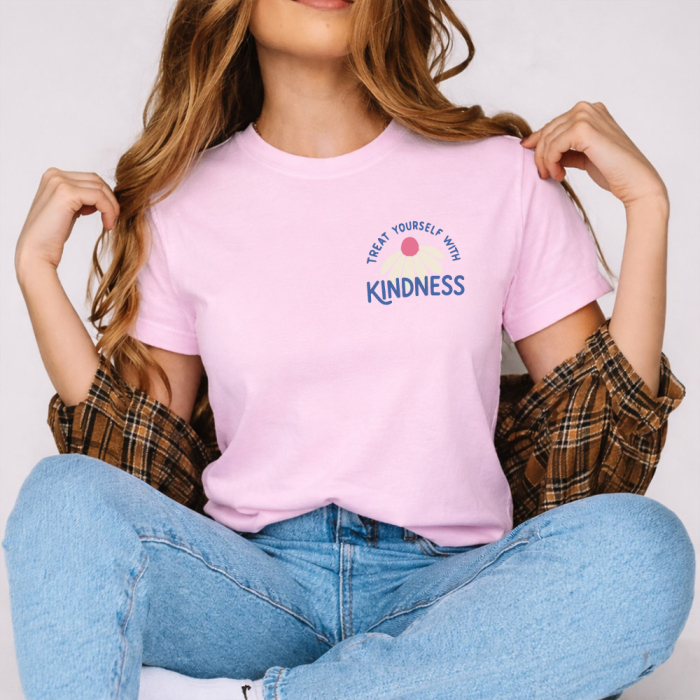 Tricou Dama Roz Treat yourself with kindness [2]