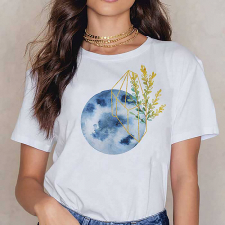 Tricouri Abstract - Tricou Dama Abstract Blue Moon