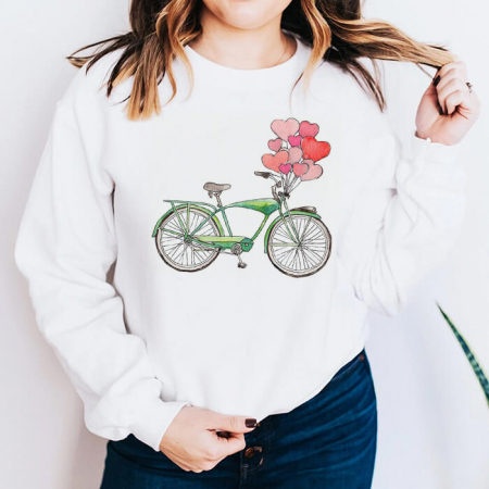 Bluze Heart - Bluza Dama Alba Bike Hearts
