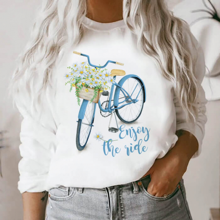 Bluze Flori - Bluza Dama Alba Enjoy The Ride