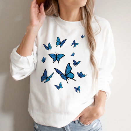 Outlet - Bluza Dama Alba Blue Butterflies Outlet L