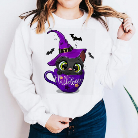 Outlet - Bluza Dama Alba Halloween Cat Outlet L
