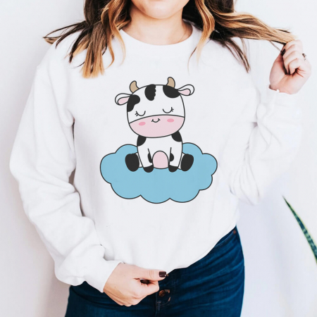 Bluze Animale - Bluza Dama Alba Holly Cow