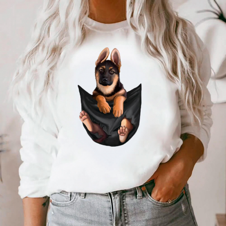 Bluze Animale - Bluza Dama Alba German Shepherd