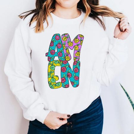 Bluze Flori - Bluza Dama Alba Amen Flowers