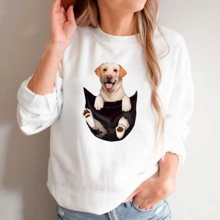 Bluze Animale - Bluza Dama Alba Labrador