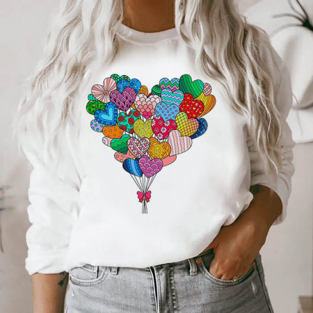 Bluze Heart - Bluza Dama Alba Love Balloons