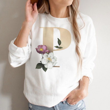 Bluze Alfabet - Bluza Dama Alba Litera "P"